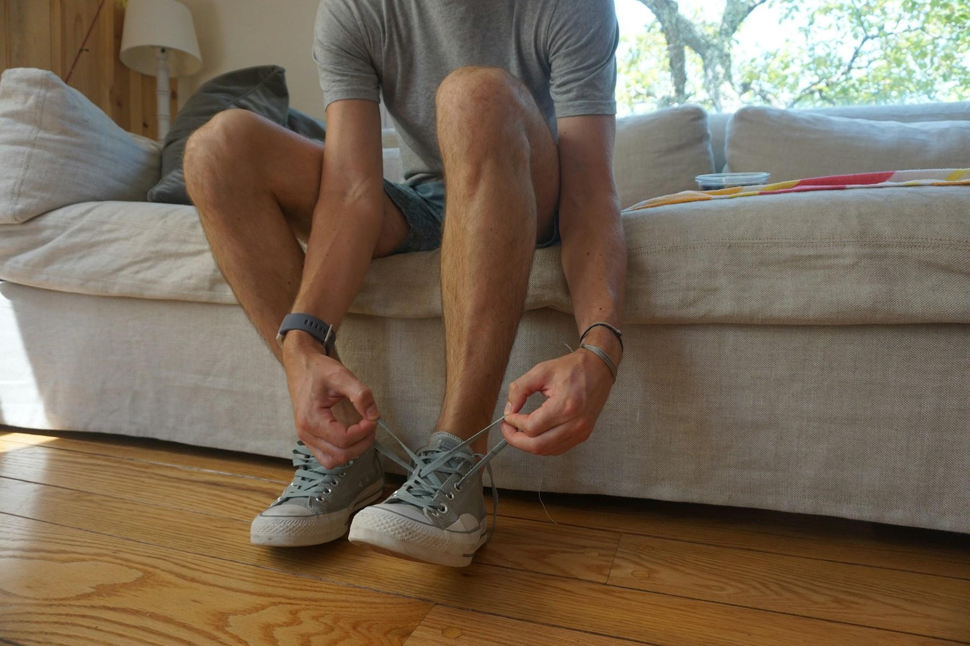 man wearing shoes