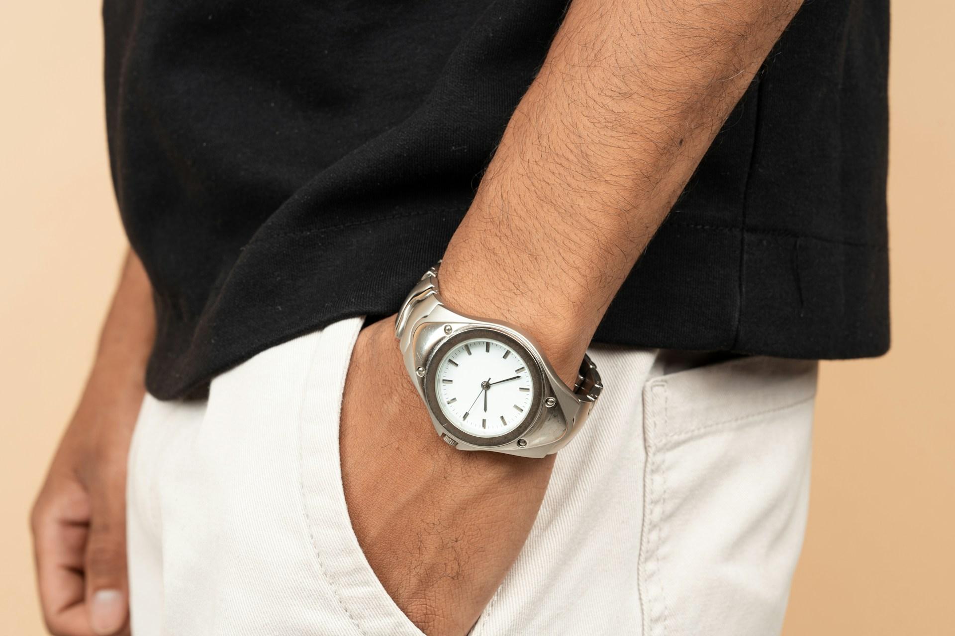 man wearing watch