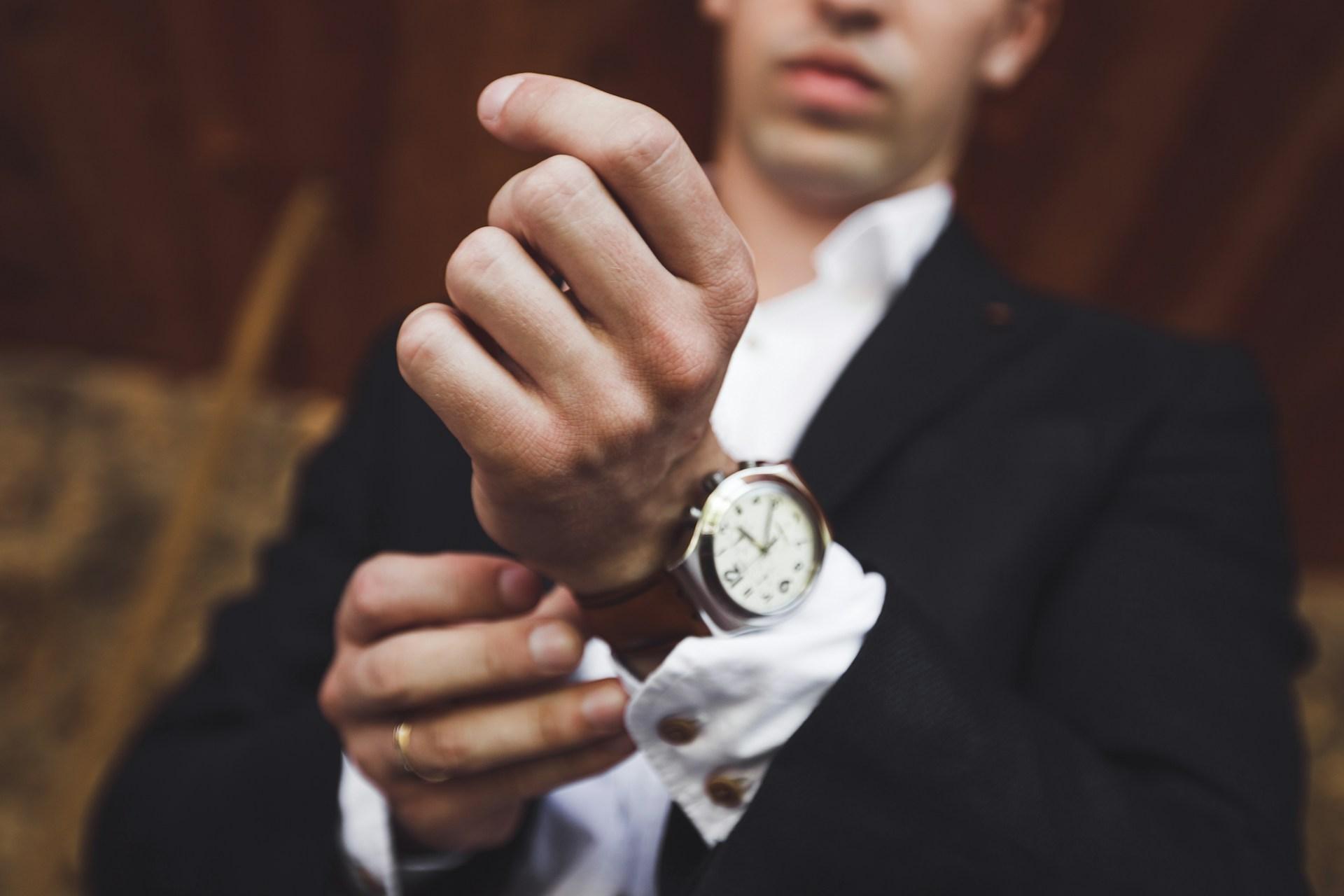 man wearing watch