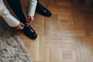 man wearing shoes